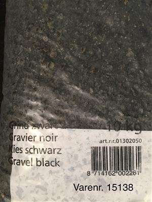 AKVARIEGRUS SORT 2-5 MM 10 KG