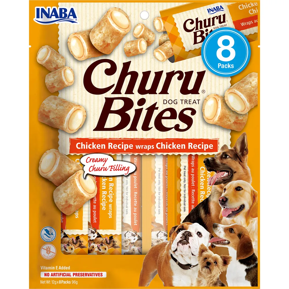 CHURU DOG BITES CHICKEN WRAPS 8ST