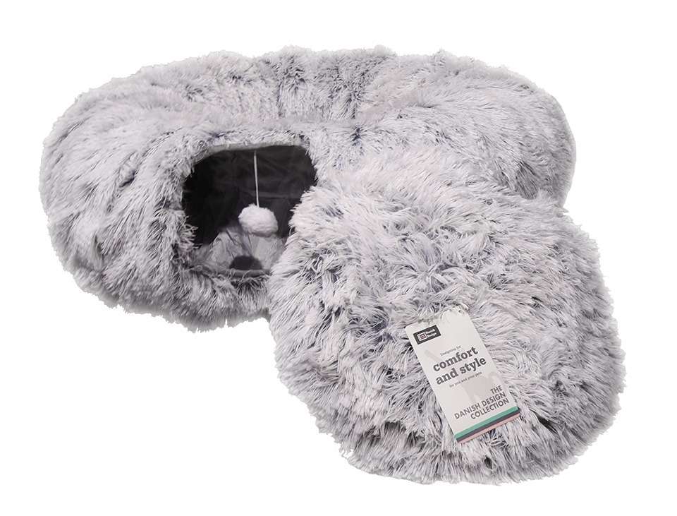 Danish Design Fur Grey Cat Tunnel