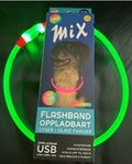 Lysende Halsbånd MIX Multi Color M/USB Lader