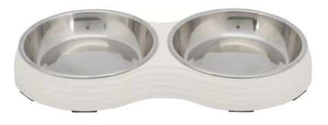 Hunde/Katteskål Dobbel Melamine/Rustfritt Stål 2x0,2L