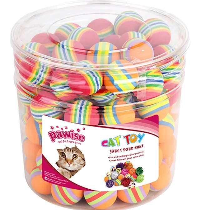 Regnbue Ball Katteleke 1stk