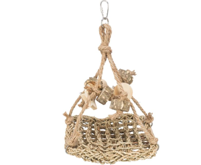 Fugleleke Huske i Sjøgress/Tre 19x19cm