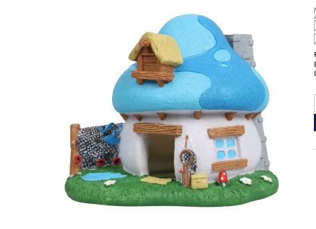 Akv. Pynt Smurfs Forest Fishing House Til Luftpumpe 13,4x9,8x11cm