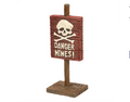 Akv. Pynt Warning Sign - Danger Mines 4x3,2x10,1cm