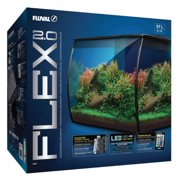 Fluval FLEX 2.0 Sort 57 ltr. 42 x 38 x 39.5 cm