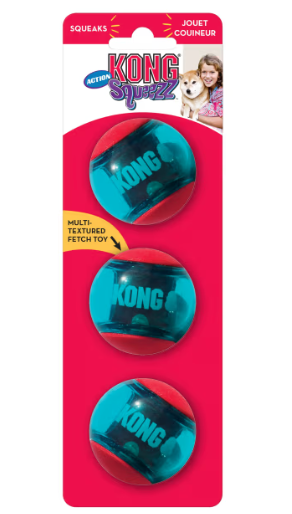 Kong Squeezz Action Red 3pk - S