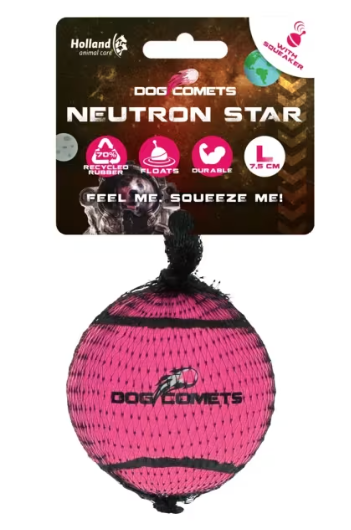 Dog Comets Neutron Star Tennis Ball With Squeaker Pink