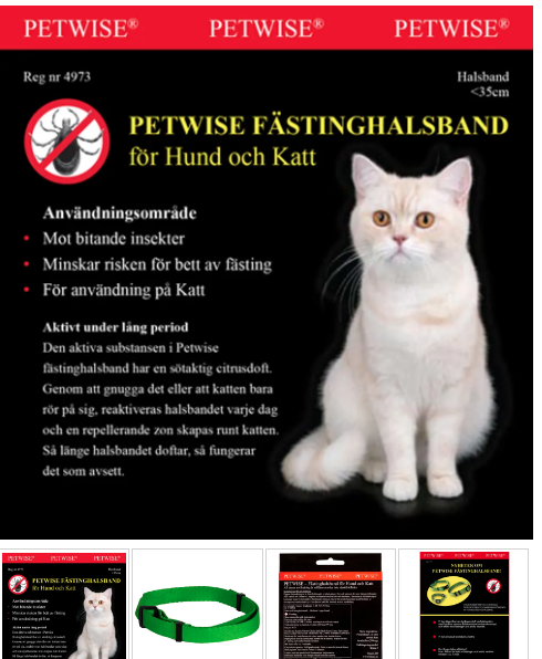 Petwise flåtthalsbånd for katt <35 cm