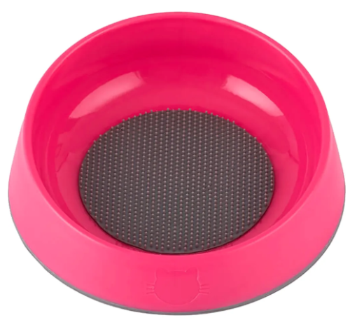 Lickimat Skål for munnhygiene til katt, rosa, Ø15x4,6 cm