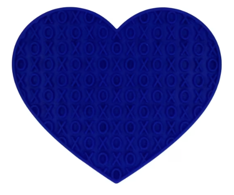 Eat Slow Live Longer Lick Mat Lovely Heart Blue