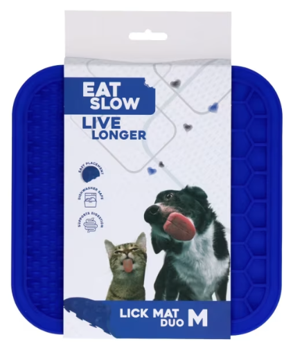 Eat Slow Live Longer Lick Mat Duo M Blue