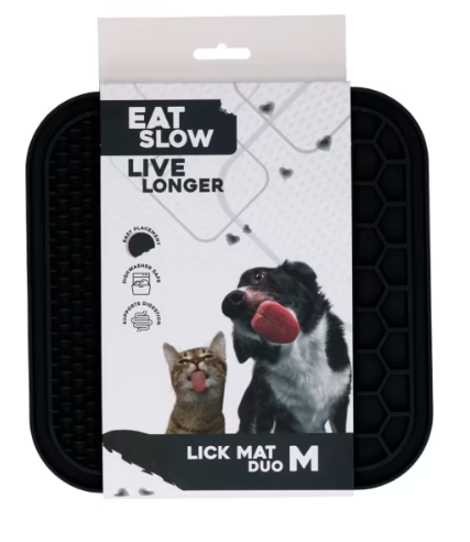 Eat Slow Live Longer Lick Mat Duo M Grey