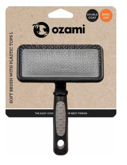 Ozami myk børste med plastlokk stor 14,5x11x3,5cm