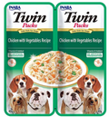 Tvillingpakker med kylling/grønnsaker til hund i kyllingkraft 2 x 40 g