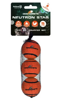 Dog Comets Neutron Star Tennis Ball With Squeaker S Orange (3-pack)