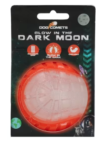 Dog Comets Glow In The Dark Moon Ball M Orange