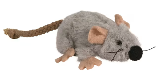 Katteleke Plysj Mus M/Catnip Grå