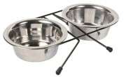 Hundeskål M/Stativ 2stk 0,45L Ø12cm