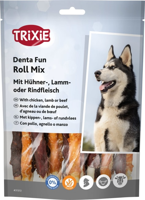 Tyggerull Natur Mix M/Kylling, Lam & Biff 10cm 250g