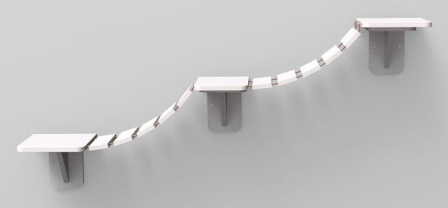 Kattemøbel Taubro Til Vegg I Tre/Sisal 150x30cm Hvit