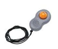 Clicker with lanyard and finger loop Plastic grey/orange