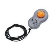 Clicker with lanyard and finger loop Plastic grey/orange